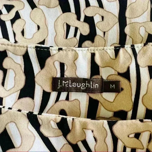 New J. McLaughlin Slim Fit Dress Leopard Stripped Dress M - Picture 6 of 8